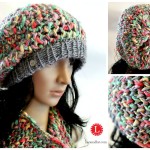 Gorro Slouchy  y Cuello con Estambre de Textura